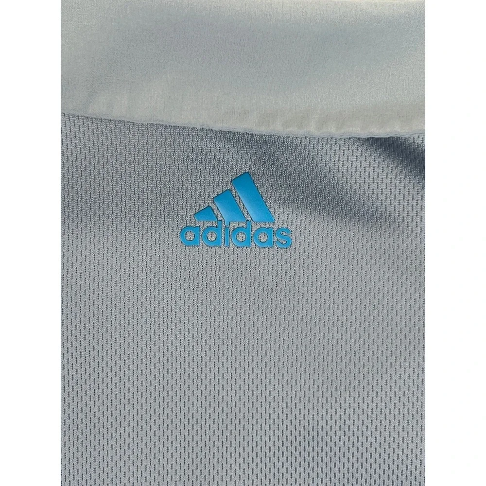 Adidas ClimaCool Golf Polo‎ Shirt Mens XL Gray Blue Stripe Short Sleeve